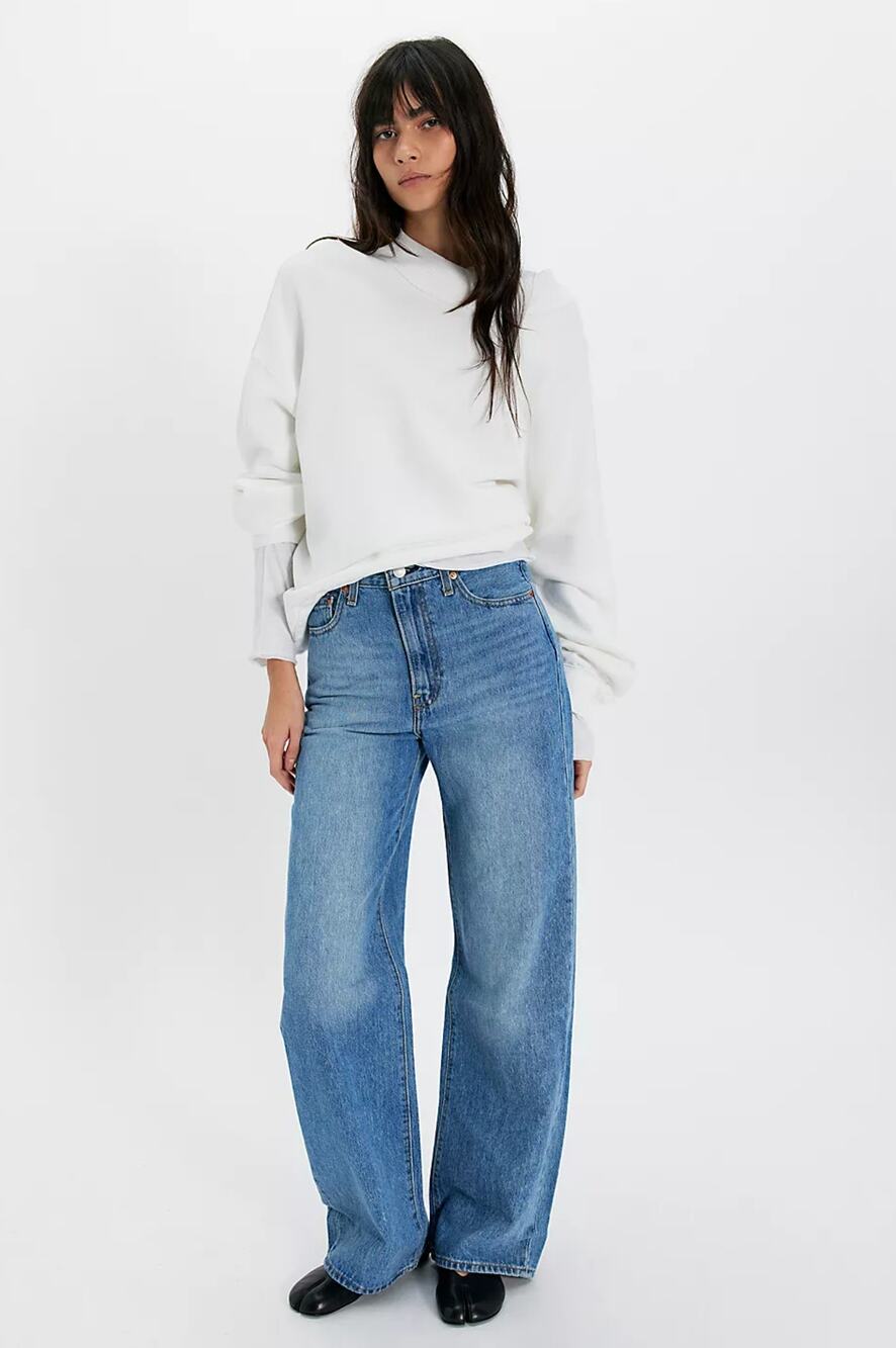 Levi's Ribcage Wide Leg Jeans Light Wash High Rise Cotton 31x32